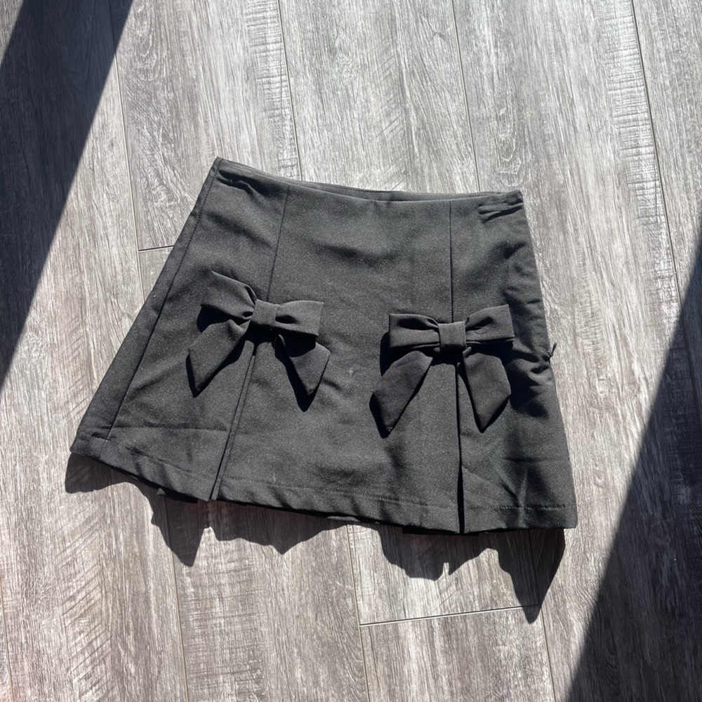 Altar'd State Black Skirt with Bow Accents